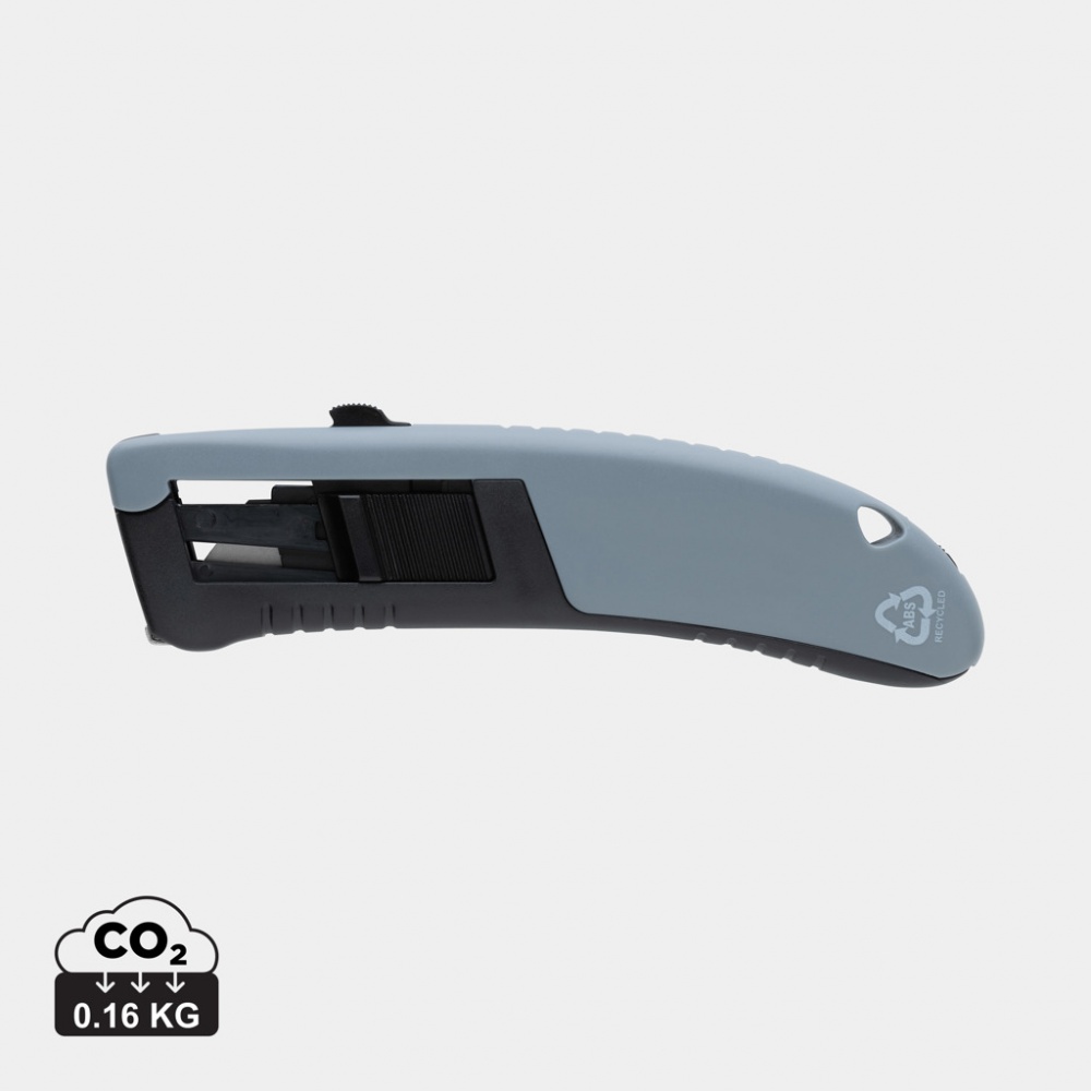 Logotrade promotional gift picture of: RCS certified recycled plastic Auto retract safety knife