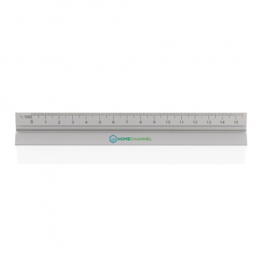 Logo trade promotional products image of: 15cm. Aluminum triangular ruler