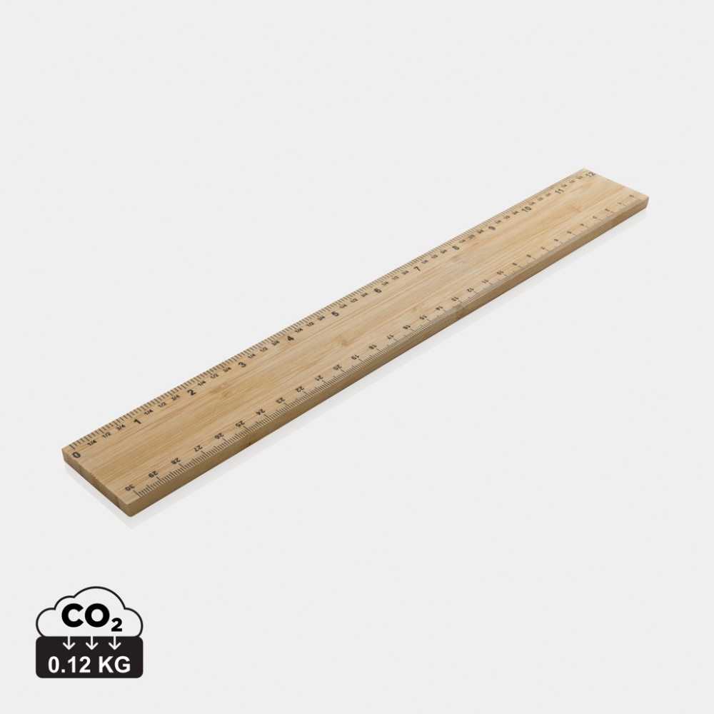 Logo trade promotional merchandise image of: Timberson extra thick 30cm double sided bamboo ruler