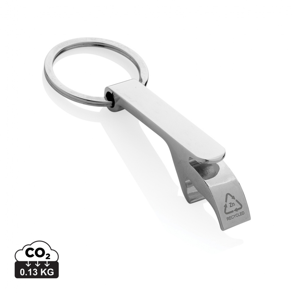 Logo trade advertising product photo of: RCS recycled zinc alloy bottle opener keychain