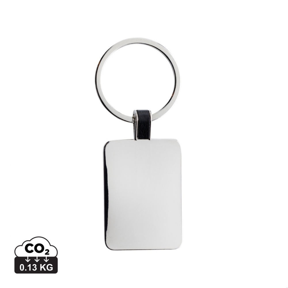 Logo trade promotional item photo of: RCS recycled zinc alloy rectangle keyring