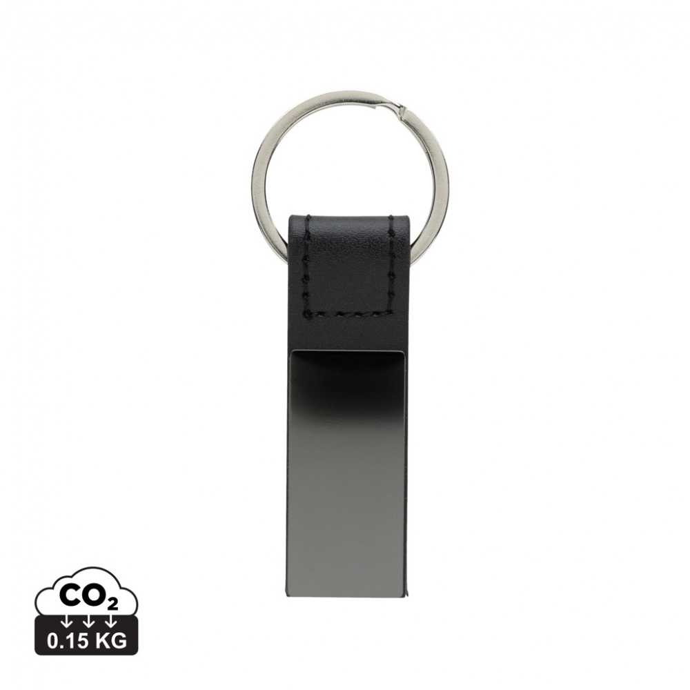 Logotrade promotional item picture of: Luxury PU keychain RCS recycled zinc alloy