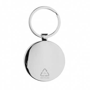 Logo trade promotional products image of: RCS recycled zinc alloy round keychain with bamboo