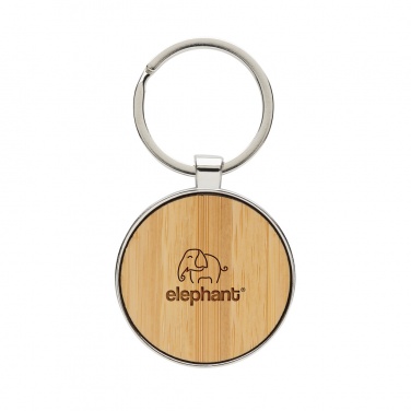 Logotrade promotional gift picture of: RCS recycled zinc alloy round keychain with bamboo