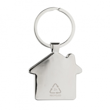 Logotrade promotional gifts photo of: RCS recycled zinc alloy house keychain with bamboo