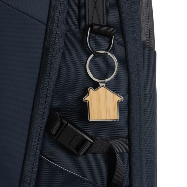 Logotrade promotional giveaways photo of: RCS recycled zinc alloy house keychain with bamboo