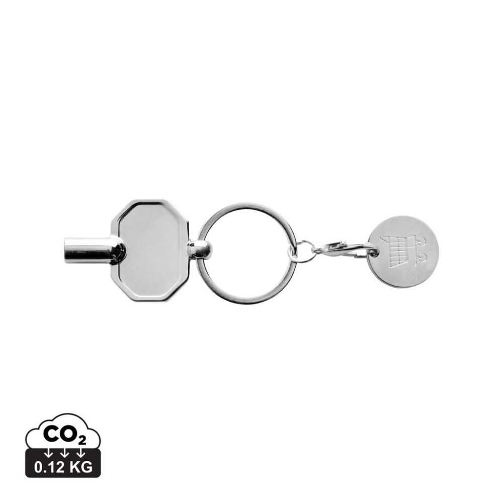 Logo trade promotional products picture of: RCS recycled zinc alloy radiator key keychain with coin