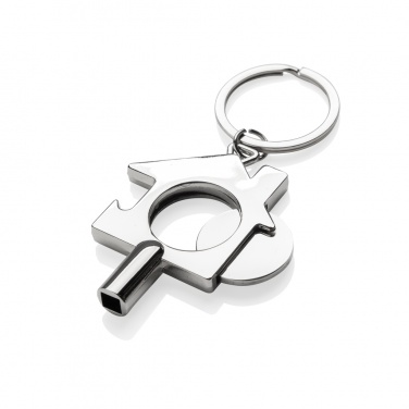 Logo trade corporate gifts picture of: RCS recycled zinc alloy 3 in 1 keychain