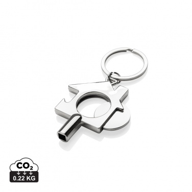 Logo trade promotional merchandise picture of: RCS recycled zinc alloy 3 in 1 keychain