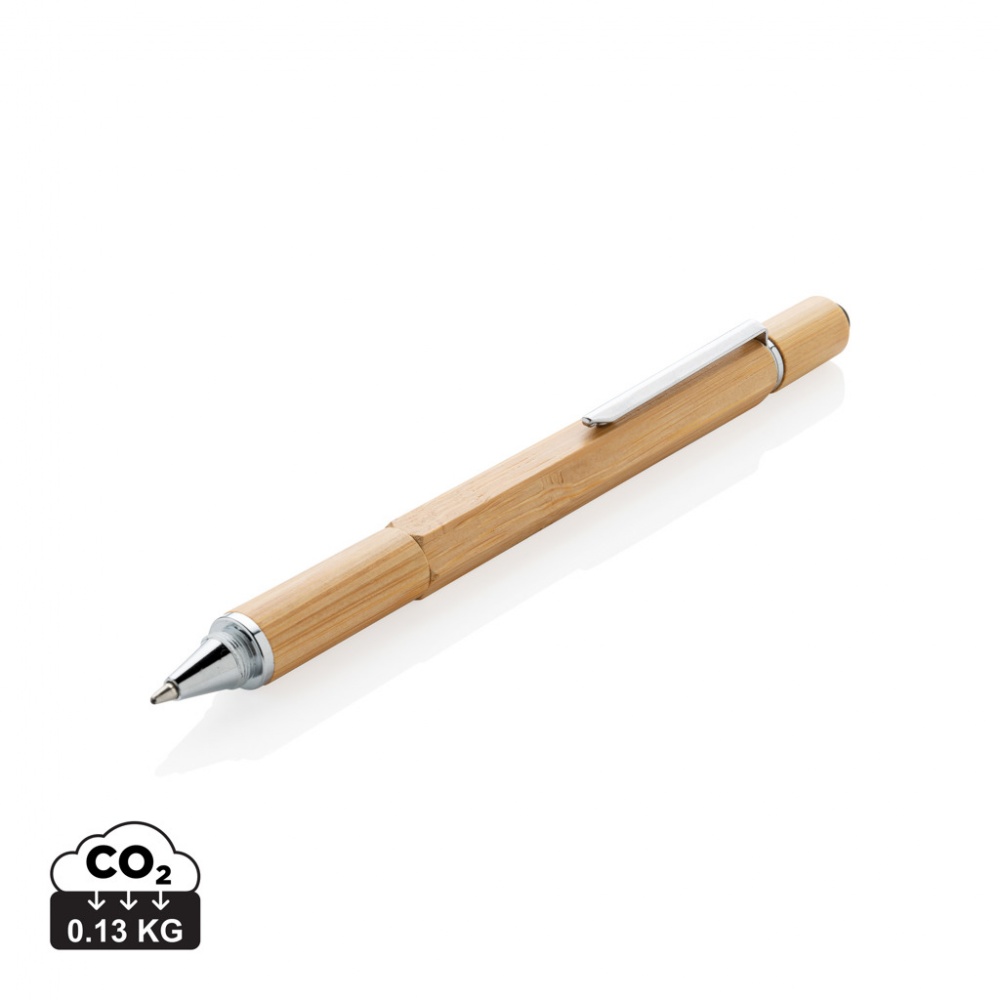 Logo trade advertising product photo of: Bamboo 5-in-1 toolpen