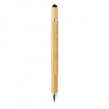 Logo trade promotional merchandise image of: Bamboo 5-in-1 toolpen