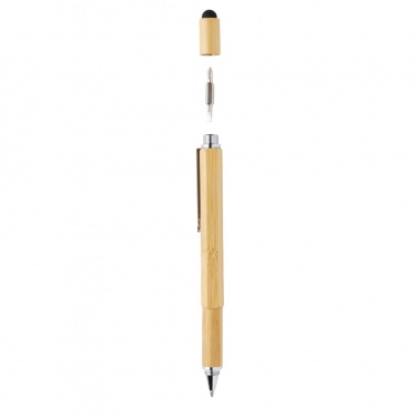 Logo trade promotional gifts picture of: Bamboo 5-in-1 toolpen