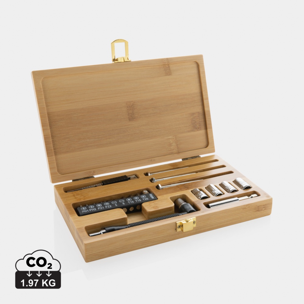 Logo trade promotional item photo of: Carvine 21 pcs bamboo tool set