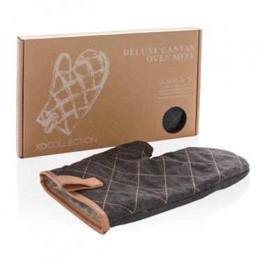 Logo trade promotional items image of: Deluxe canvas oven mitt