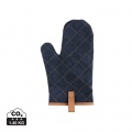 Deluxe canvas oven mitt, blue