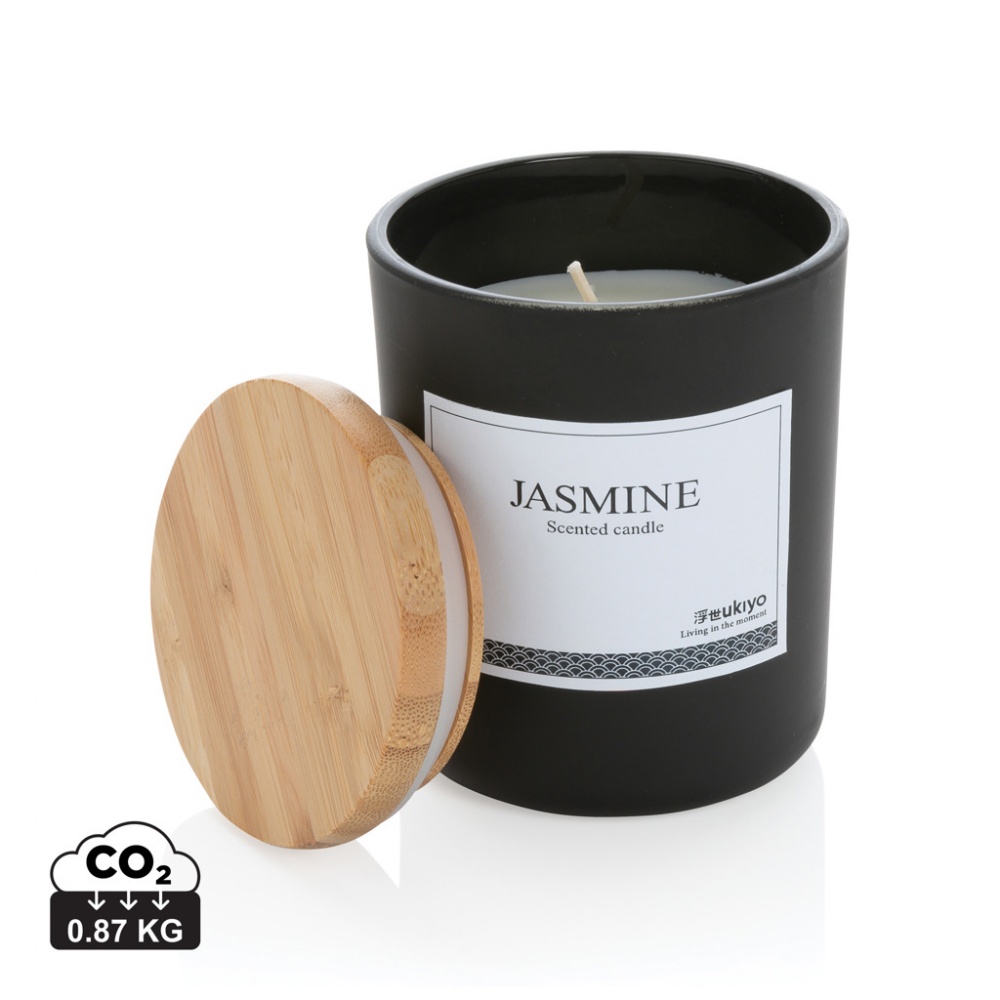 Logo trade promotional gifts picture of: Ukiyo deluxe scented candle with bamboo lid