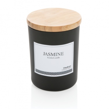 Logo trade promotional item photo of: Ukiyo deluxe scented candle with bamboo lid