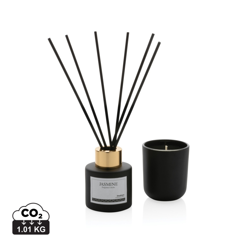 Logo trade business gifts image of: Ukiyo candle and fragrance sticks gift set