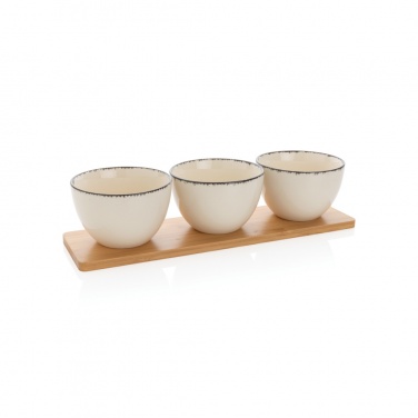 Logotrade business gifts photo of: Ukiyo 3pc serving bowl set with bamboo tray