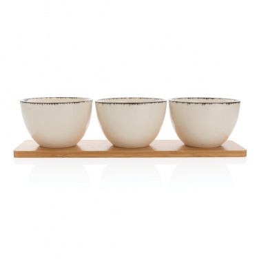 Logo trade advertising products picture of: Ukiyo 3pc serving bowl set with bamboo tray