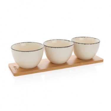 Logo trade business gift photo of: Ukiyo 3pc serving bowl set with bamboo tray