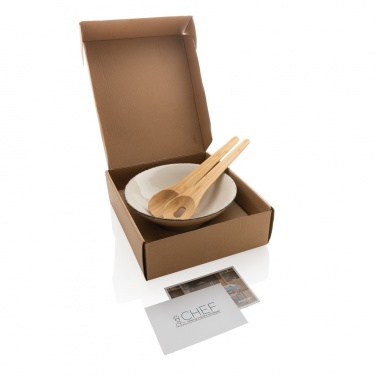 Logo trade business gift photo of: Ukiyo salad bowl with bamboo salad server