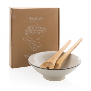 Logo trade promotional item photo of: Ukiyo salad bowl with bamboo salad server