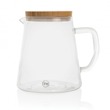 Logo trade corporate gift photo of: Ukiyo borosilicate glass carafe with bamboo lid 1.2L