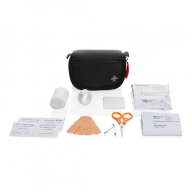 Logo trade promotional giveaways picture of: RCS recycled nubuck PU pouch first aid set mailable