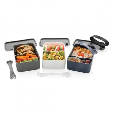 Logo trade promotional gifts picture of: GRS recycled PP lunch box with spork