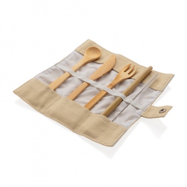 Logotrade corporate gift image of: Reusable bamboo travel cutlery set