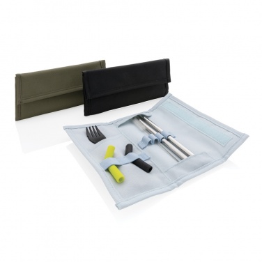 Logotrade promotional giveaway picture of: Tierra 2pcs straw and cutlery set in pouch