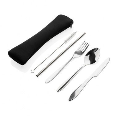 Logo trade promotional products picture of: 4 PCS stainless steel re-usable cutlery set