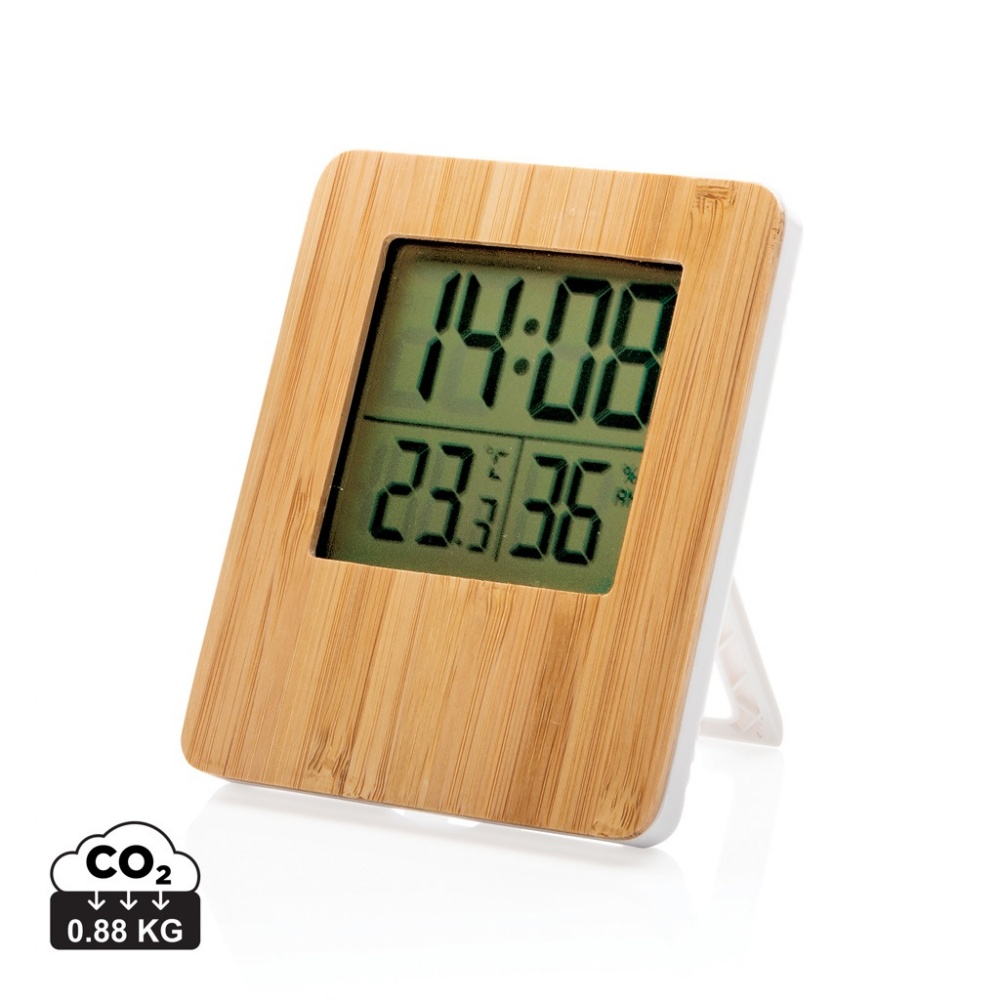 Logo trade promotional items picture of: Bamboo weather station