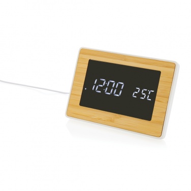 Logotrade promotional giveaways photo of: Utah RCS recycled plastic and bamboo LED clock