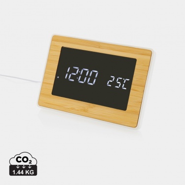 Logo trade advertising products picture of: Utah RCS recycled plastic and bamboo LED clock