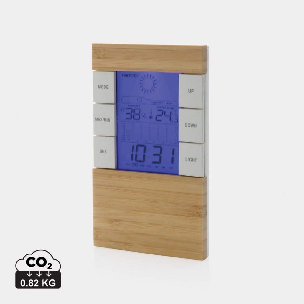 Logo trade promotional merchandise image of: Utah RCS rplastic and bamboo weather station