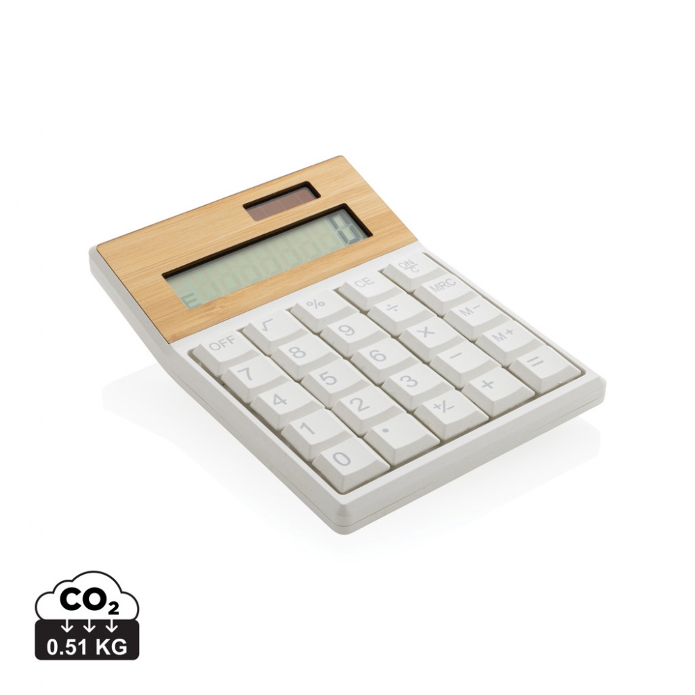 Logo trade promotional giveaways image of: Utah RCS recycled plastic and  bamboo calculator