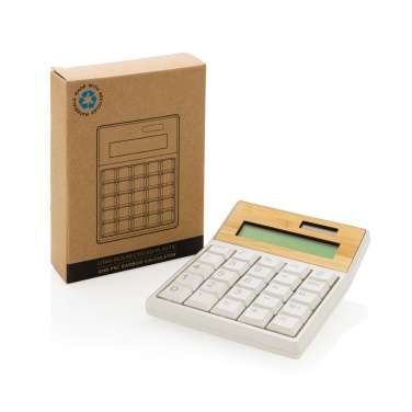 Logotrade corporate gift picture of: Utah RCS recycled plastic and  bamboo calculator