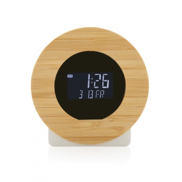 Logotrade business gift image of: Utah RCS rplastic and bamboo LCD desk clock