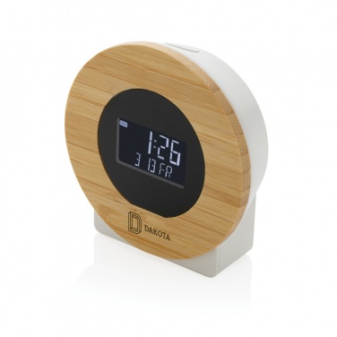 Logotrade advertising products photo of: Utah RCS rplastic and bamboo LCD desk clock