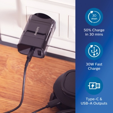 Logo trade promotional giveaways picture of: Philips ultra fast PD wall charger