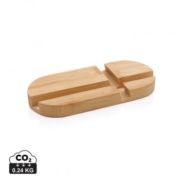 Logo trade promotional gifts picture of: Bamboo tablet and phone holder