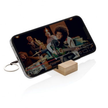 Logotrade promotional merchandise image of: Standkey bamboo keychain phone stand