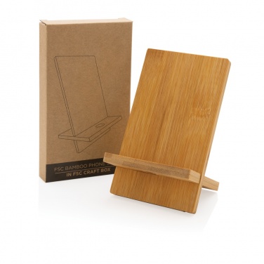 Logo trade promotional item photo of: Bamboo phone stand in kraft box