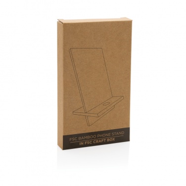 Logo trade promotional gifts image of: Bamboo phone stand in kraft box