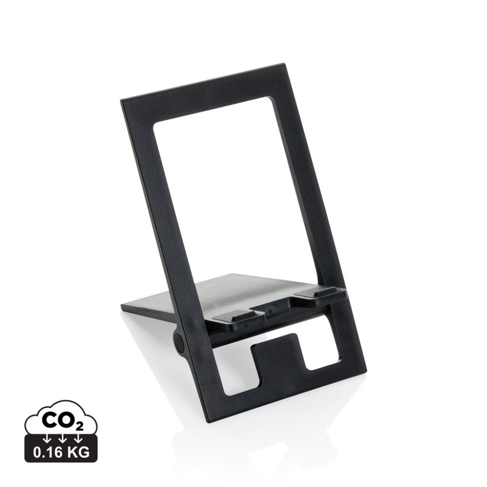 Logo trade promotional merchandise photo of: SnapStand RCS recycled plastic foldable phone stand