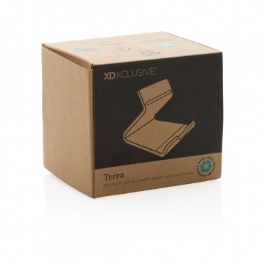 Logo trade corporate gifts image of: Terra RCS recycled aluminium tablet & phone stand