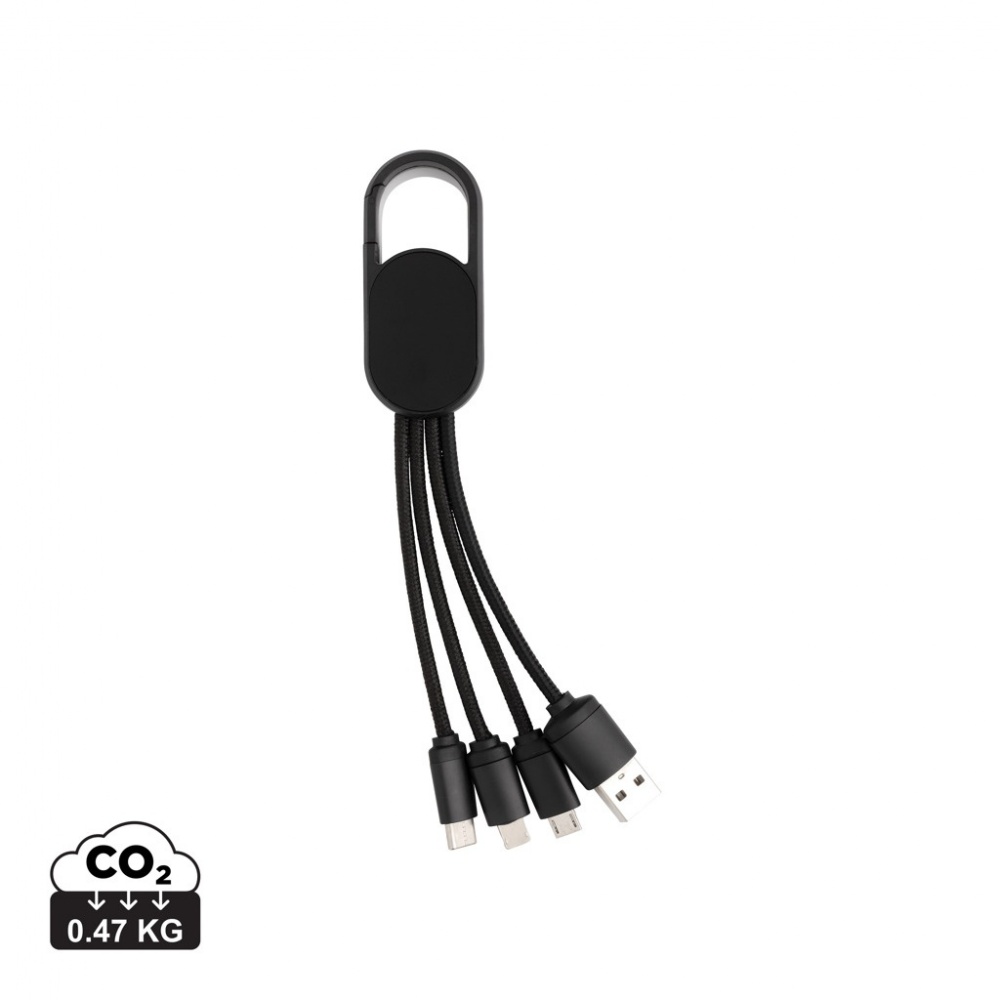 Logotrade promotional giveaway picture of: 4-in-1 cable with carabiner clip