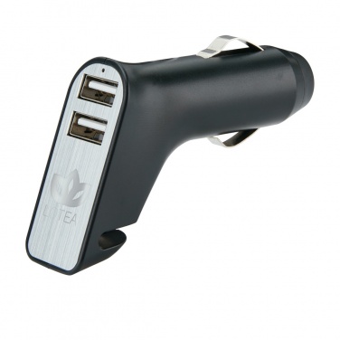 Logo trade promotional gifts picture of: Dual port car charger with belt cutter and hammer